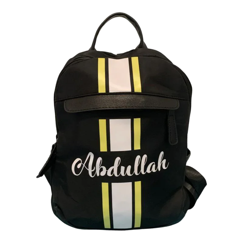 Black Backpack - Vertical Stripe - Oh My Gift LLC