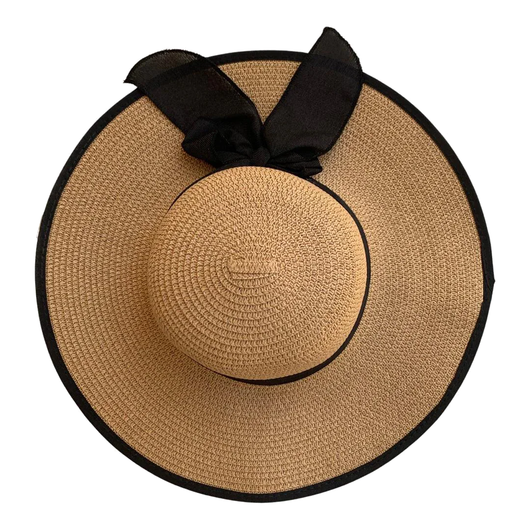 OMG Brown Lining Hat - Oh My Gift . Oh My Gift - straw hat , beach style , uae beach day , staycation ,. womens beach hat .