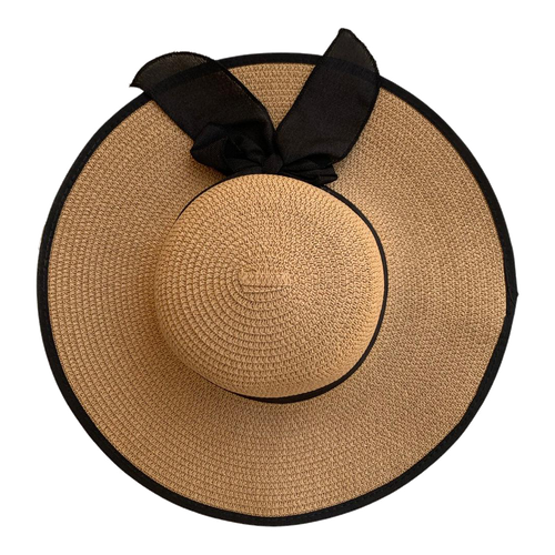 OMG Brown Lining Hat - Oh My Gift . Oh My Gift - straw  hat  , beach style , uae beach day , staycation ,. womens beach hat .