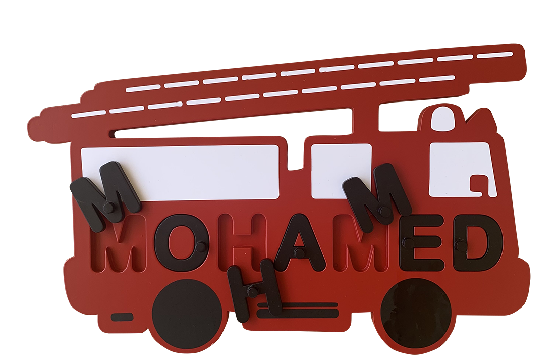 Firetruck Name Puzzle - Oh My Gift LLC