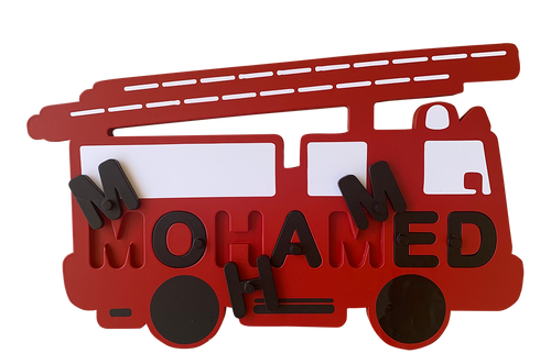 Firetruck Name Puzzle - Oh My Gift LLC