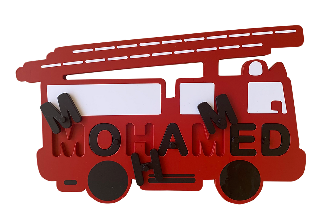 Firetruck Name Puzzle - Oh My Gift LLC