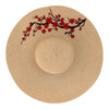 Beige Hat - Red Cherry Blossom