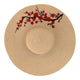 Beige Hat - Personalized Red Cherry Blossom - Embroidered
