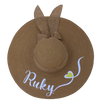 Personalized Brown Bow Sun hat- Embroidered