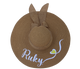 Personalized Brown Bow Sun hat- Embroidered