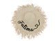 Personalized Beige Ruffled Wide-Brim Straw Hat- Embroidered