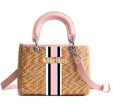Load image into Gallery viewer, Satchel Straw Tote - Pink
