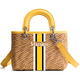 Satchel Straw Tote - Yellow - Hand Painted