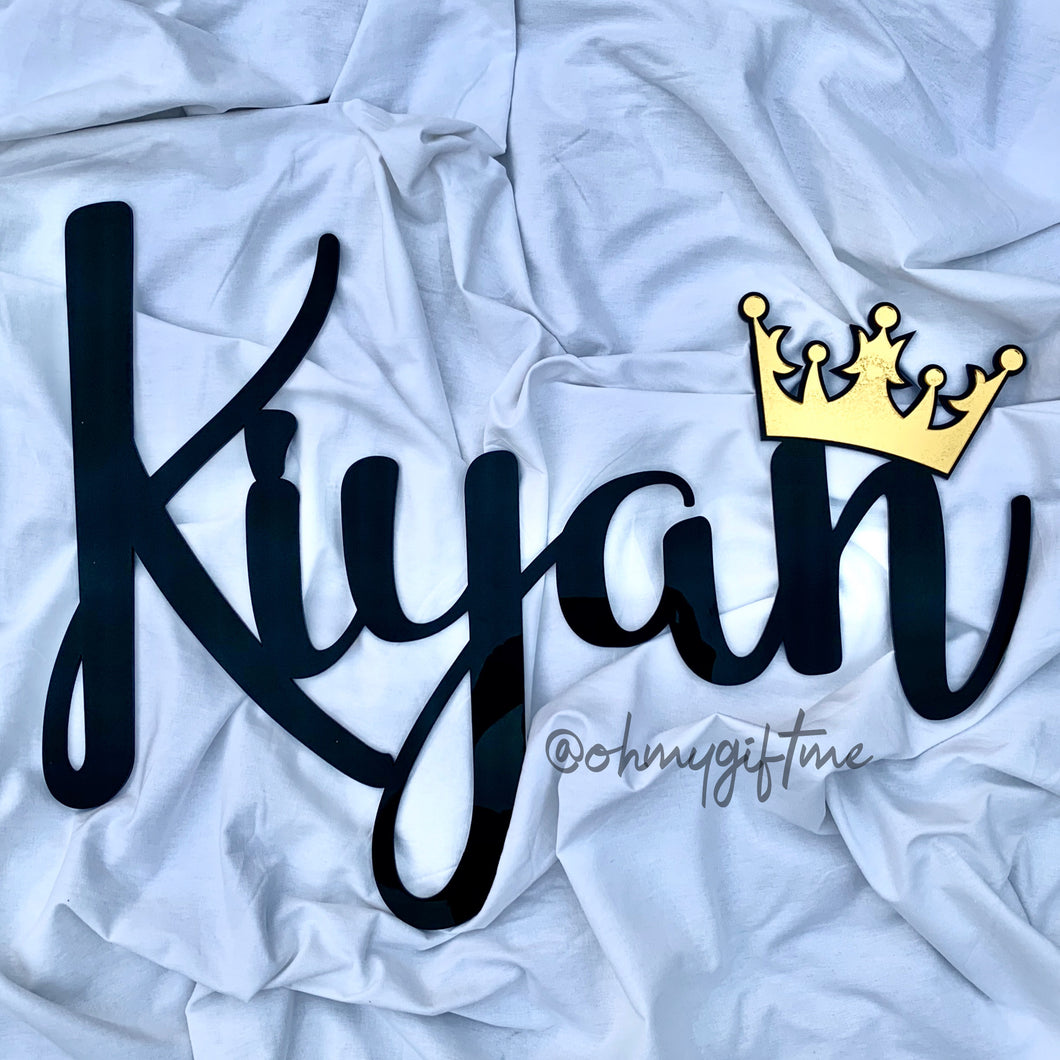 Acrylic Wall Name - Dual Color - Oh My Gift LLC