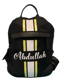 Black Backpack - Vertical Stripe - Oh My Gift LLC