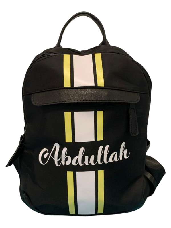 Black Backpack - Vertical Stripe - Oh My Gift LLC