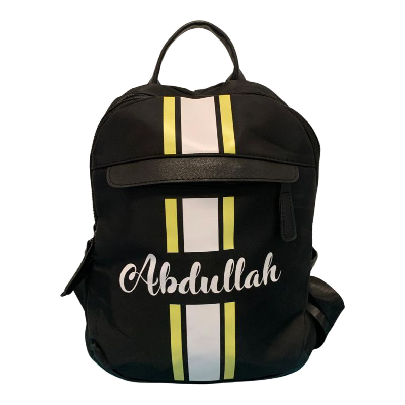 Black Backpack - Vertical Stripe - Oh My Gift LLC