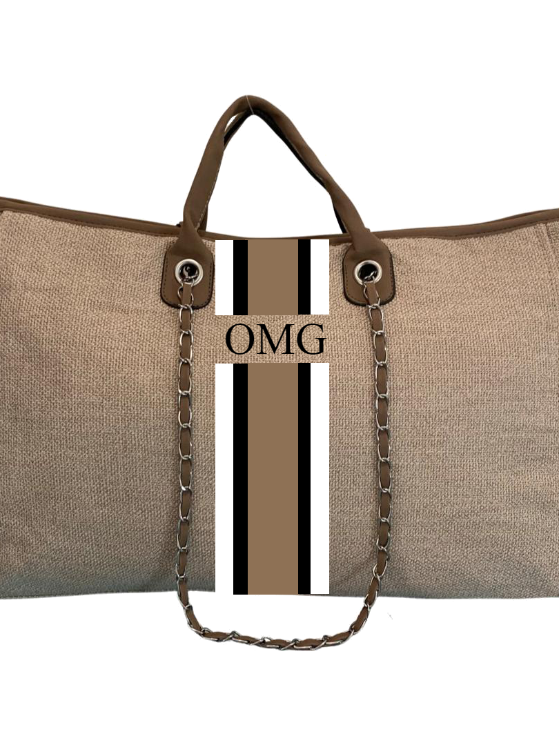 Danora Tote - Brown Large (Design Your Own) - Oh My Gift LLC