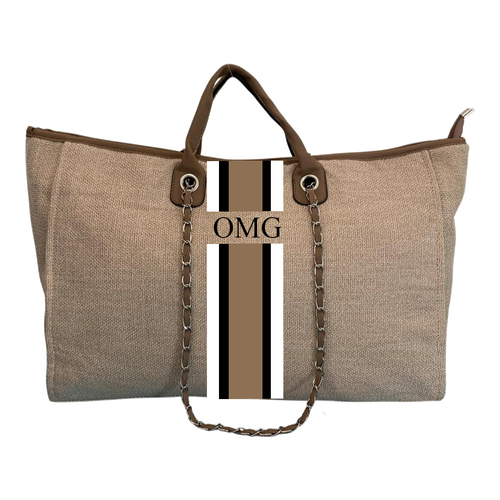 Danora Tote - Brown Large (Design Your Own) - Oh My Gift LLC