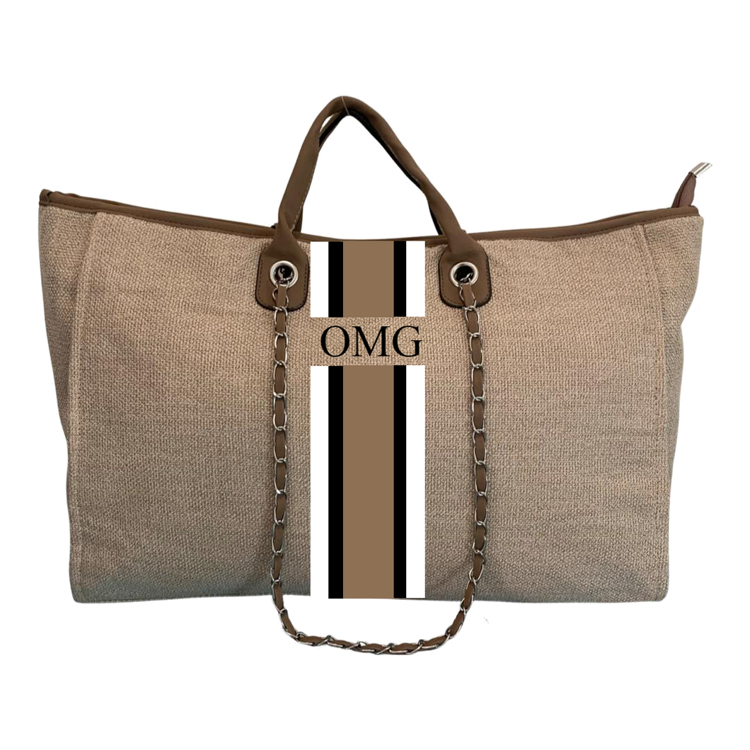 Danora Tote - Brown Large (Design Your Own) - Oh My Gift LLC