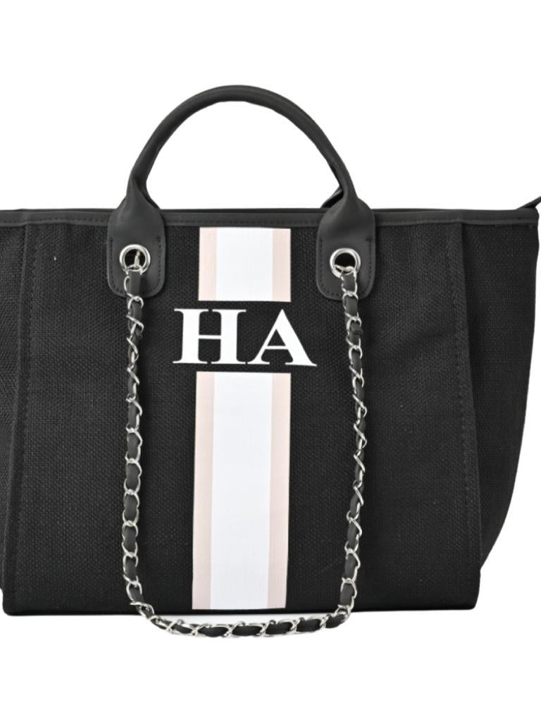 Danora Tote- Black Medium ( Design Your Own) - Oh My Gift LLC