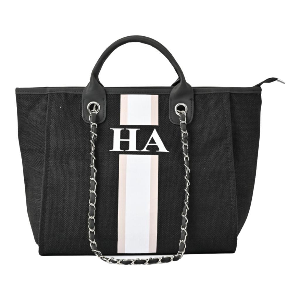 Danora Tote- Black Medium ( Design Your Own) - Oh My Gift LLC