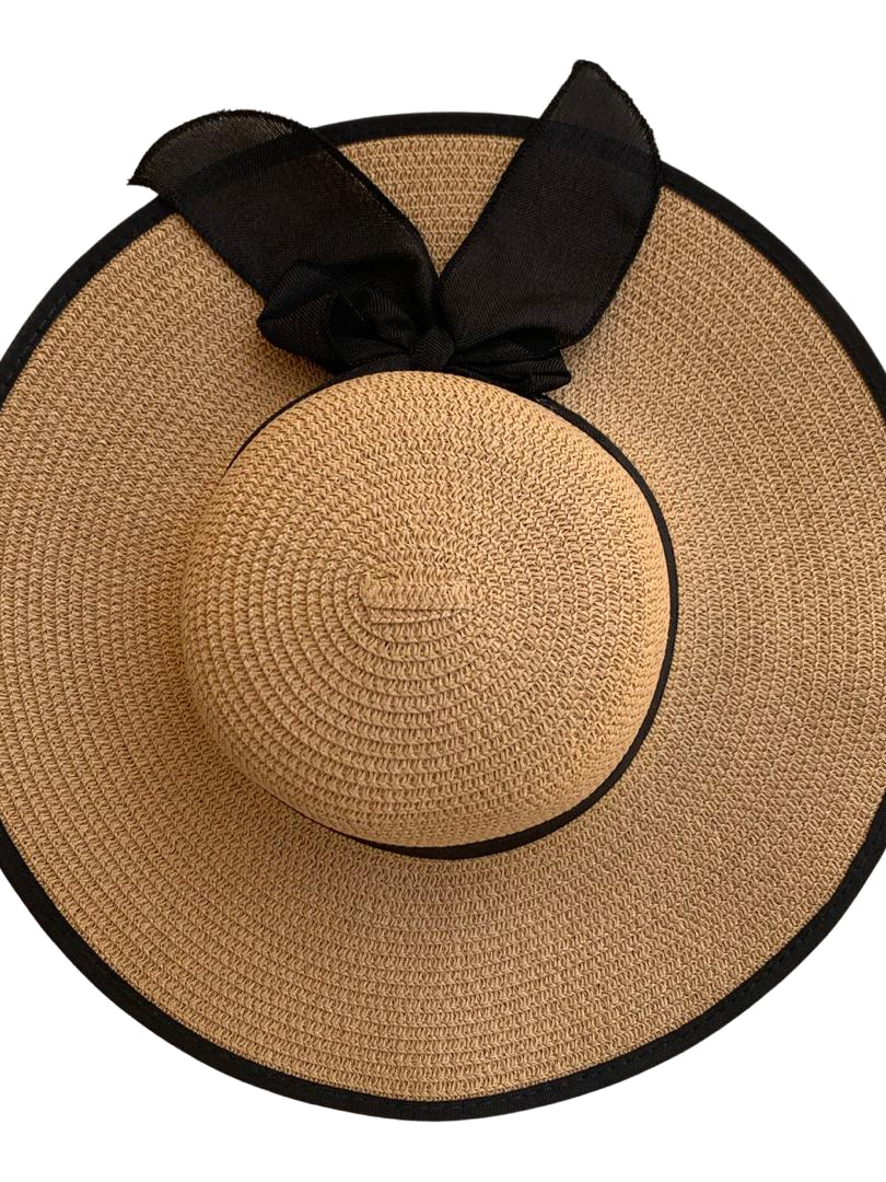 OMG Brown Lining Hat - Oh My Gift . Oh My Gift - straw  hat  , beach style , uae beach day , staycation ,. womens beach hat .