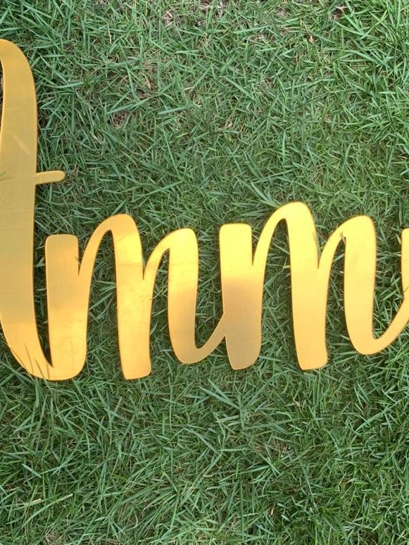 Acrylic Wall name - Gold Mirror Finish - Oh My Gift LLC
