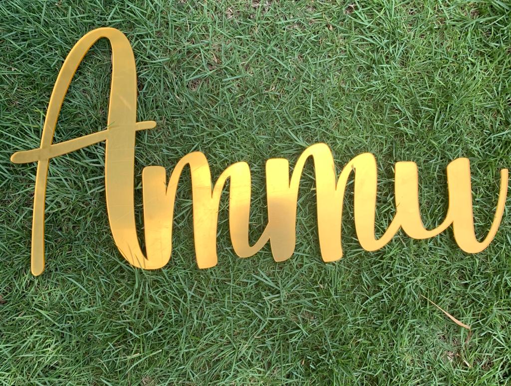 Acrylic Wall name - Gold Mirror Finish - Oh My Gift LLC